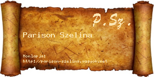 Parison Szelina névjegykártya